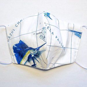 Homemade Nautical Fish Marine Pattern Face Mask